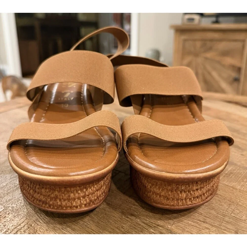 Italian Shoemakers Womens Size 10 Brown Platform Wedge Sandals Made in Italy - Picture 11 of 11